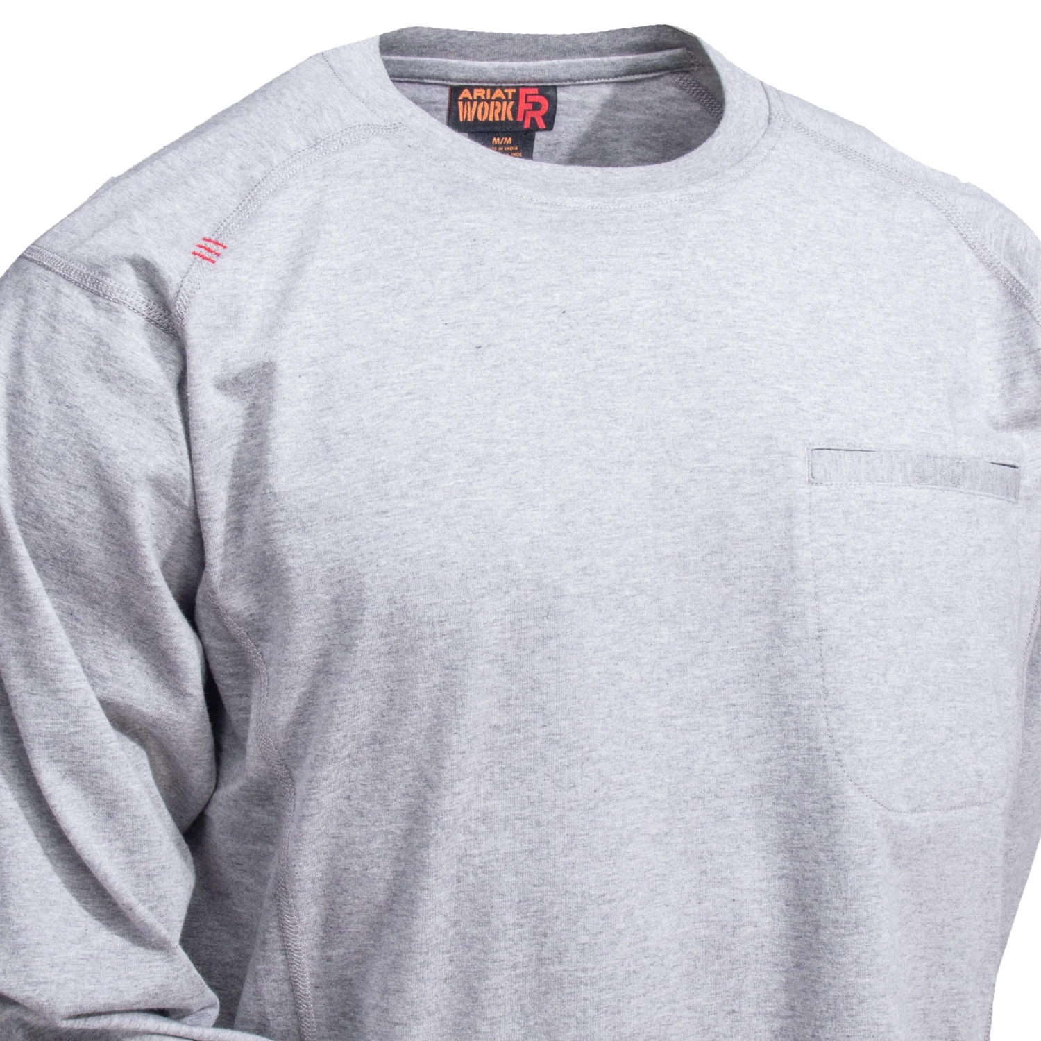 Ariat Work FR Shirts: Men's 10022329 Silver Fox Heather FR Air Crew Shirt Ariat Work FR Shirts: Men's 10022329 Silver Fox Heather FR Air Crew Shirt -Wrangler Store 10022329 2