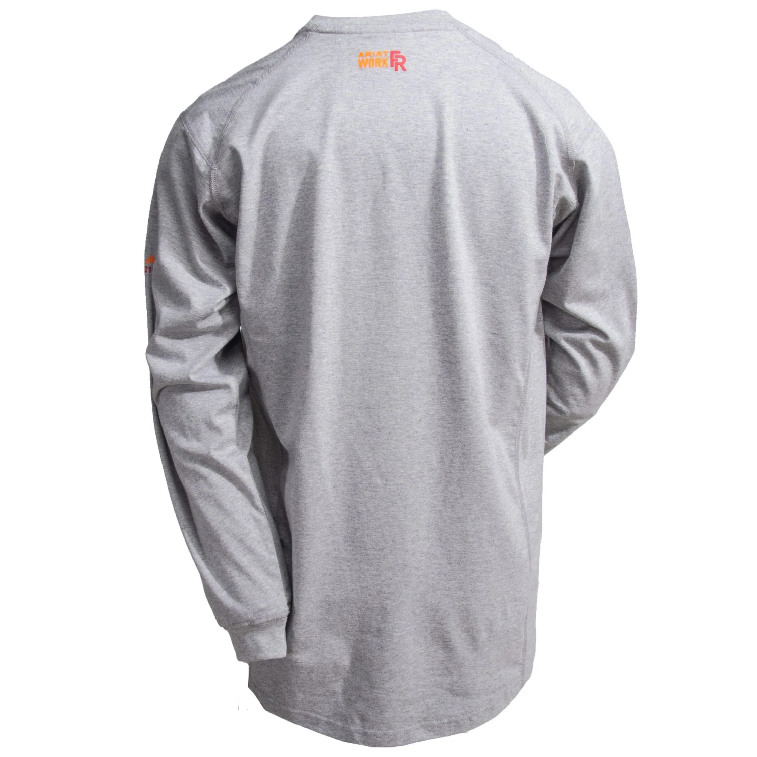 Ariat Work FR Shirts: Men's 10022329 Silver Fox Heather FR Air Crew Shirt Ariat Work FR Shirts: Men's 10022329 Silver Fox Heather FR Air Crew Shirt -Wrangler Store 10022329 3