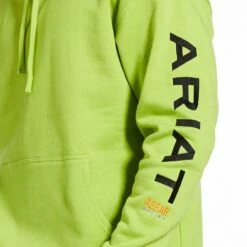 Ariat Rebar Sweatshirts: Men's 10032994 Lime Heather/ Black Rebar Graphic Hoodie 2 Ariat Rebar Sweatshirts: Men's 10032994 Lime Heather/ Black Rebar Graphic Hoodie -Wrangler Store 10032994 01