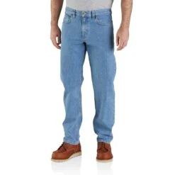 Carhartt Jeans: Men's 105119 H83 Cove Relaxed Fit 5 Pocket Work Jean