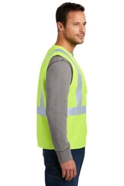 CornerStone Vests: High Visibility Yellow Safety Vest CSV400 -Wrangler Store 2377 sftyyellow 3 csv400sftyyellowmodelside1 337w