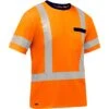 Bisley By PIP Shirts: Men's 313M1118X O Orange ANSI Type R Class 3 X-Back Short Sleeve Shirt