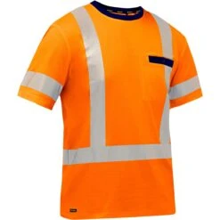 Work Clothes Discount Store 3 Bisley By PIP Shirts: Men's 313M1118X O Orange ANSI Type R Class 3 X-Back Short Sleeve Shirt