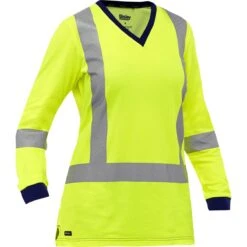 Work Clothes Discount Store 11 Bisley By PIP Shirts: Women's 313W6118X Y Yellow ANSI Type R Class 3 CSA Z96 X-Back Long Sleeve Shirt
