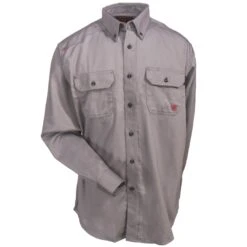Ariat Work FR Shirts: FR Solid Silver Fox Men's 10012253 Long-Sleeve Twill Shirt 2 Ariat Work FR Shirts: FR Solid Silver Fox Men's 10012253 Long-Sleeve Twill Shirt -Wrangler Store ariat 10012253 gry f 01