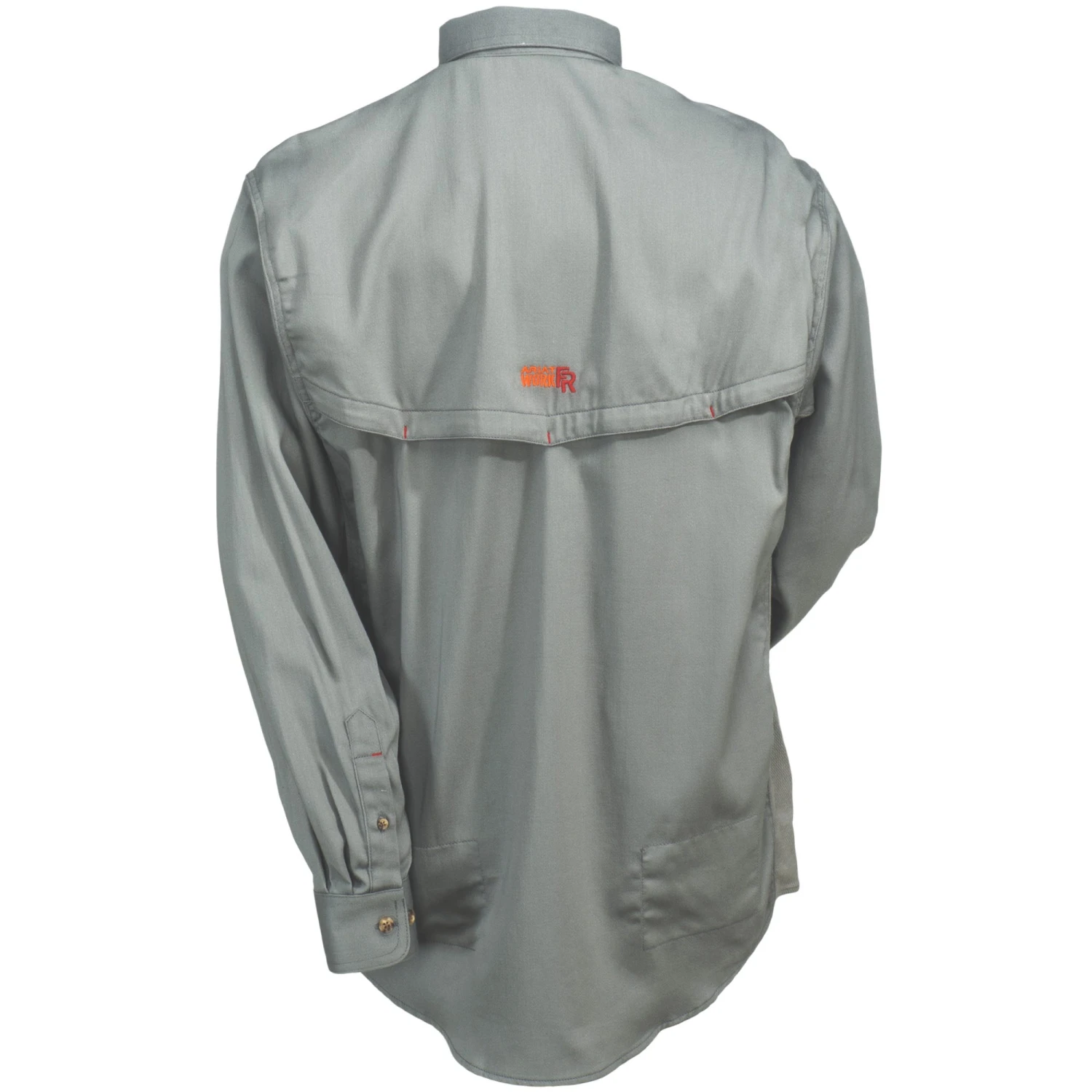 Ariat Work FR Shirts: Men's 10019063 FR Solid Vented Long-Sleeve Button-Down Silver Shirt Ariat Work FR Shirts: Men's 10019063 FR Solid Vented Long-Sleeve Button-Down Silver Shirt -Wrangler Store ariat 10019063 b 01