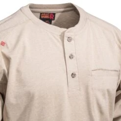 Ariat Work FR Shirts: FR Air Cotton Men's 10022598 Sand Heather Henley 2 Ariat Work FR Shirts: FR Air Cotton Men's 10022598 Sand Heather Henley -Wrangler Store ariat 10022598 2