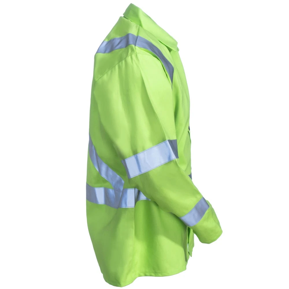 Black Stallion Jackets: Men's JF1012 LM Hi Vis Lime Green FR Welding TruGuard 200 Jacket Black Stallion Jackets: Men's JF1012 LM Hi Vis Lime Green FR Welding TruGuard 200 Jacket -Wrangler Store black stallion jf1012 lm r 01