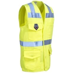 Black Stallion Vests: Men's VF1110 HY Hi Vis Yellow TruGuard 250 FR Safety Vest 2 Black Stallion Vests: Men's VF1110 HY Hi Vis Yellow TruGuard 250 FR Safety Vest -Wrangler Store black stallion vf1110 hy r 01