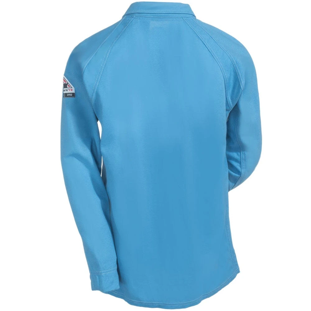 Bulwark Shirts: Men's Blue QT12 BL Flame-Resistant Long Sleeve Polo Shirt Bulwark Shirts: Men's Blue QT12 BL Flame-Resistant Long Sleeve Polo Shirt -Wrangler Store bulwark qt12bl b 01 1