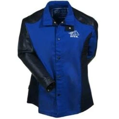 Black Stallion Jackets: Men's Blue BXRB9C PS Flame-Resistant Welding Jacket 2 Black Stallion Jackets: Men's Blue BXRB9C PS Flame-Resistant Welding Jacket -Wrangler Store bxrb9c ps bsxf 01 without flame