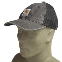 Carhartt Hats: Men's 100286 039 Gravel Grey Buffalo Mesh Back Baseball Cap 2 Carhartt Hats: Men's 100286 039 Gravel Grey Buffalo Mesh Back Baseball Cap -Wrangler Store carhartt 100286 039 p 01