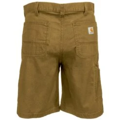 Carhartt Shorts: Men's 102514 918 Rigby Rugged Flex Hickory Brown Canvas Work Shorts -Wrangler Store carhartt 102514 918 b 01