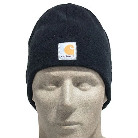 Carhartt Hats: Black Polyester Fleece Hat A207 BLK Carhartt Hats: Black Polyester Fleece Hat A207 BLK -Wrangler Store carhartt a207 blk f 01