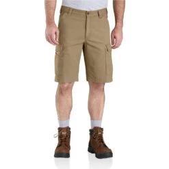 Carhartt Shorts: Men's 103542 253 Dark Khaki Rugged Flex Rigby Cargo Shorts