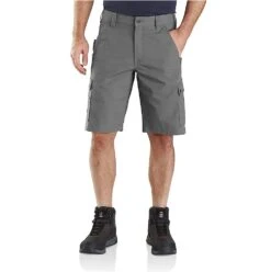 Carhartt Shorts: Men's 104727 075 Steel Rugged Flex Relaxed Fit Ripstop Cargo Work Short