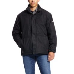 Ariat Work FR Jackets: Men's 10024028 Black FR Workhorse Waterproof Jacket