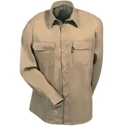 Black Stallion Shirts: Men's Flame-Resistant FS7 KHK Work Shirt -Wrangler Store fs7 khk blackstallionf 01