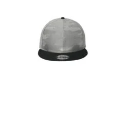 New Era Hats: Men's NE407 BRGC Black Rainstorm Grey Camo Flat Bill Snapback Cap