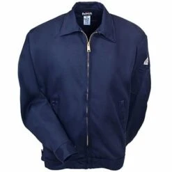 Bulwark Jackets: Men's JEL2 NV Navy Blue Flame-Resistant Work Jacket -Wrangler Store image 62387