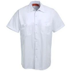 Red Kap Shirts: Men's White SP24 WH Short-Sleeve Uniform Work Shirt -Wrangler Store image 66563 1
