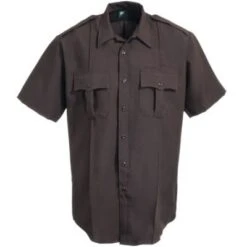 Horace Small Shirts: Mens Brown Soil-Release Short Sleeve Shirt HS1245 -Wrangler Store image 69370 1 1