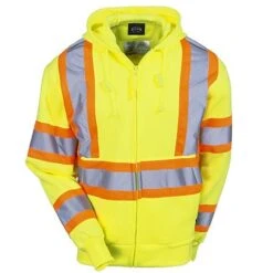 Key Sweatshirts: Men's 879 39 Hi-Vis Yellow ANSI Hooded Sweatshirt -Wrangler Store key 879 39 f 01