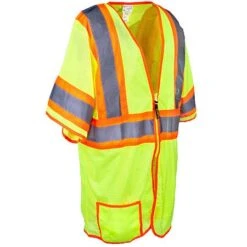 Occunomix Vests: Two Tone Hi-Vis Yellow Classic Mesh Safety Vest LUX HSCLC3Z YEL -Wrangler Store lux hsclc3z grn occuluxr 01