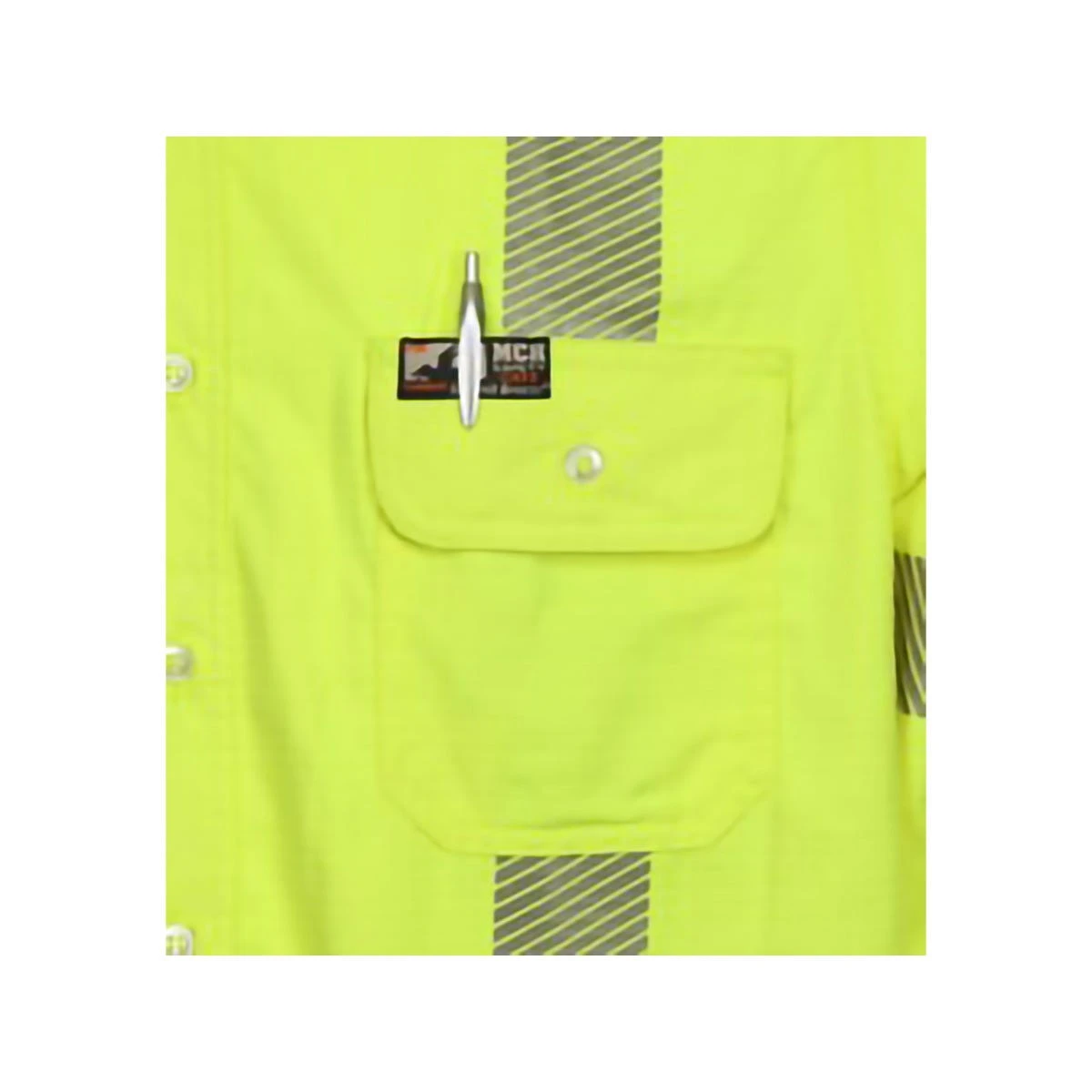 MCR Safety Shirts: Men's SBS1027 Lime FR Summit Breeze Hi Vis Long Sleeve Button Down Shirt MCR Safety Shirts: Men's SBS1027 Lime FR Summit Breeze Hi Vis Long Sleeve Button Down Shirt -Wrangler Store mcr sbs1027 detail1