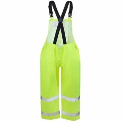 Tingley Overalls: Men's Lime High-Visibility O23122 Rubber Overalls