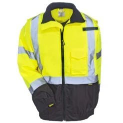 Occunomix Jackets: Men's LUX 350 JB B High Viz Yellow Quilt-Lined Bomber Jacket -Wrangler Store occunomix lux 350 jb by f 01