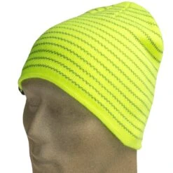 Occunomix Hats: LUX MBRB Green High Viz Multi-Banded Reflective Beanie -Wrangler Store occunomix lux mbrb y p 01