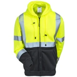 Occunomix Sweatshirts: Men's LUX SWTHZBK High Viz Black Bottom Full-Zip Sweatshirt -Wrangler Store occunomix lux swthzbk f 01