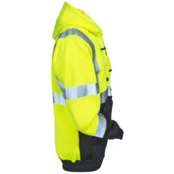 Occunomix Sweatshirts: Men's LUX SWTHZBK High Viz Black Bottom Full-Zip Sweatshirt -Wrangler Store occunomix lux swthzbk r 01