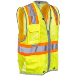 Radians Vests: Unisex High Visibility SV6H G Green ANSI Class 2 Pocketed Vest -Wrangler Store radians sv6hg r 01
