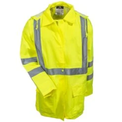 Radians Jackets: Unisex RW10 3S1Y High Visibility Green Waterproof Jacket -Wrangler Store radwear rw10 3s1y f 01