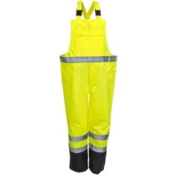 Radians Pants: Unisex RW30 ES1Y High Visibility Green Waterproof Rain Bib Pants -Wrangler Store radwear rw30 es1y r 01 f 01