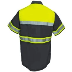 Red Kap Shirts: High Visibility Colorblock Men's SY80 YC Charcoal Button Down Shirt -Wrangler Store red kap sy80yc2 b 01