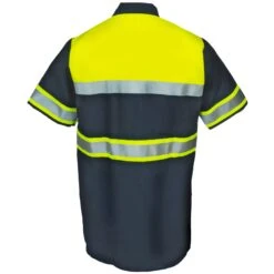 Red Kap Shirts: Men's SY80 YN Navy Hi Viz Ripstop Colorblock Short Sleeve Shirt 2 Red Kap Shirts: Men's SY80 YN Navy Hi Viz Ripstop Colorblock Short Sleeve Shirt -Wrangler Store red kap sy80yn2 b 01