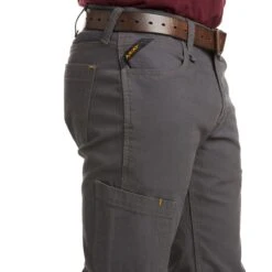 Ariat Rebar Pants: Men's 10030250 Rebar Grey Rebar M4 Low Rise DuraStretch Stackable Straight Leg Pant 2 Ariat Rebar Pants: Men's 10030250 Rebar Grey Rebar M4 Low Rise DuraStretch Stackable Straight Leg Pant -Wrangler Store s20 mns work 10030250 detail02 1
