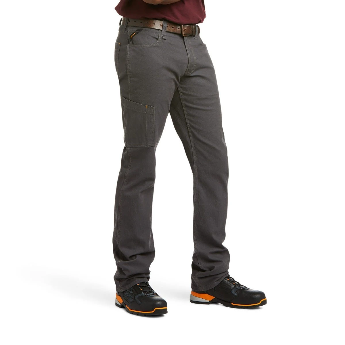 Ariat Rebar Pants: Men's 10030250 Rebar Grey Rebar M4 Low Rise DuraStretch Stackable Straight Leg Pant Ariat Rebar Pants: Men's 10030250 Rebar Grey Rebar M4 Low Rise DuraStretch Stackable Straight Leg Pant -Wrangler Store s20 mns work 10030250 front 1