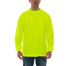 Tingley Shirts: Men's S75502 Fluorescent Yellow Enhanced Visibility Long Sleeve Shirt