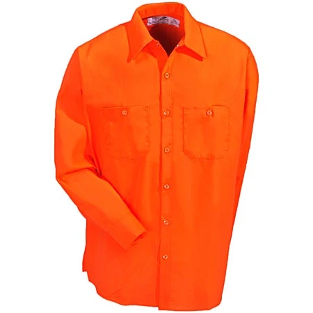 Red Kap Shirts: Men's SS14 OR High Visibility Orange Work Shirt Red Kap Shirts: Men's SS14 OR High Visibility Orange Work Shirt -Wrangler Store ss140r2 redkapf 01