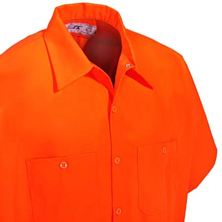 Red Kap Shirts: SS24 OR Men's Orange Short Sleeve Hi-Visibility Work Shirt Red Kap Shirts: SS24 OR Men's Orange Short Sleeve Hi-Visibility Work Shirt -Wrangler Store ss24or2