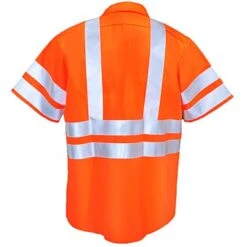 Red Kap Shirts: ANSI Class 3 High Visibiilty Orange Work Shirt SS24OF -Wrangler Store ss24or2 redkapb 01