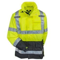Tingley Jackets: Icon LTE ANSI Class 3 Hi Vis Yellow Waterproof J27122 Men's Jacket -Wrangler Store tingley j27122 hv f 01